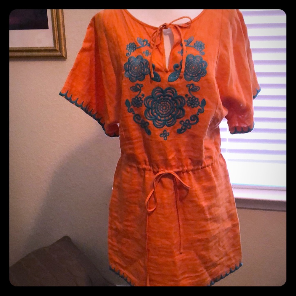 Small linen embroidered dress